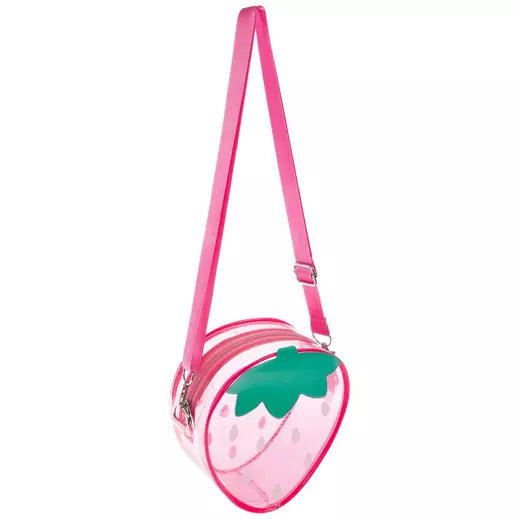 Pink Glitter Strawberry Crossbody
